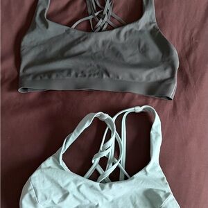lululemon athletica Strappy Sports Bra Duo - Dark Gray and Light Green